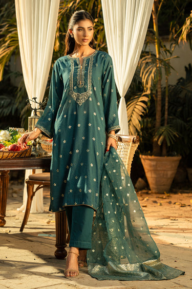 3 Piece - Embroidered Jacquard Suit