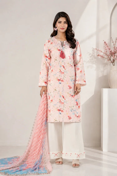 3 Piece - Printed Schiffli Suit