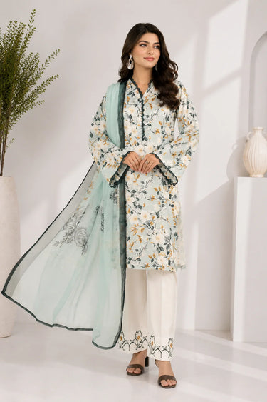 3 Piece - Printed Schiffli Suit
