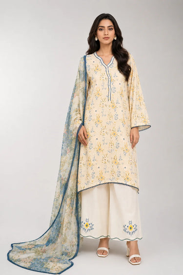 3 Piece - Embroidered Chikankari Suit
