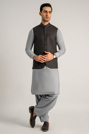 Black Charcoal Waist Coat For Men - Prime Point Store