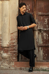 Black PV Shalwar Kameez For Men - Prime Point Store