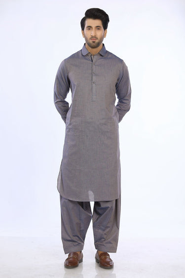Blue Textured Casual Shalwar Kameez For Men - Prime Point Store