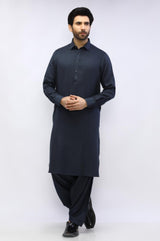 Blue Wool Casual Shalwar Kameez For Men - Prime Point Store