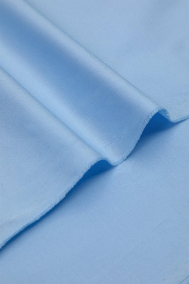 Cotton Satin Sky Blue Unstitched Suit - Prime Point Store