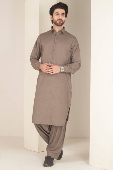 Dark Brown Cotton Casual Shalwar Kameez For Men - Prime Point Store