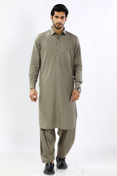 Dark Green Blended Casual Shalwar Kameez For Men - Prime Point Store