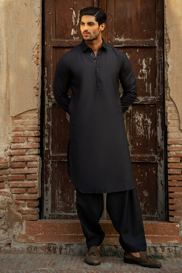 Dark Grey Wash & Wear Shalwar Kameez For Men - Prime Point Store