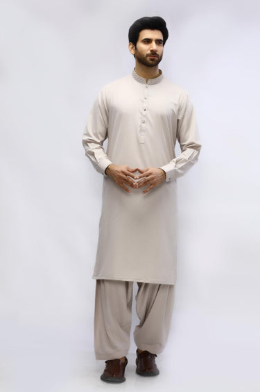 Fawn Blended Casual Shalwar Kameez For Men - Prime Point Store