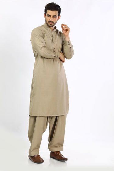Fawn Cotton Casual Shalwar Kameez For Men - Prime Point Store