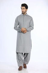 Grey Cotton Casual Shalwar Kameez For Men - Prime Point Store