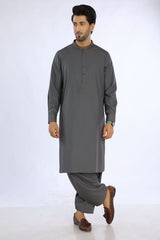 Grey Cotton Casual Shalwar Kameez For Men - Prime Point Store