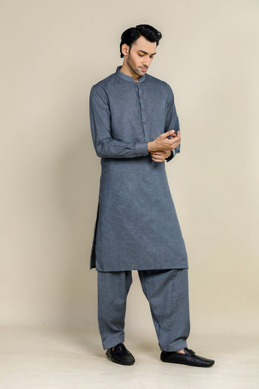 Grey Wash & Wear Kameez Shalwar For Men - Prime Point Store