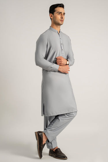 Grey Wash & Wear Shalwar Kameez For Men - Prime Point Store