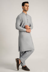 Grey Wash & Wear Shalwar Kameez For Men - Prime Point Store