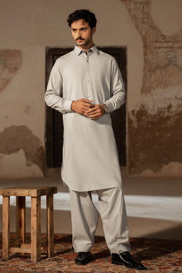 Grey Wash & Wear Shalwar Kameez - Prime Point Store
