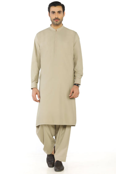 Light Brown Fashion Wash & Wear Shalwar Kameez For Men - Prime Point Store