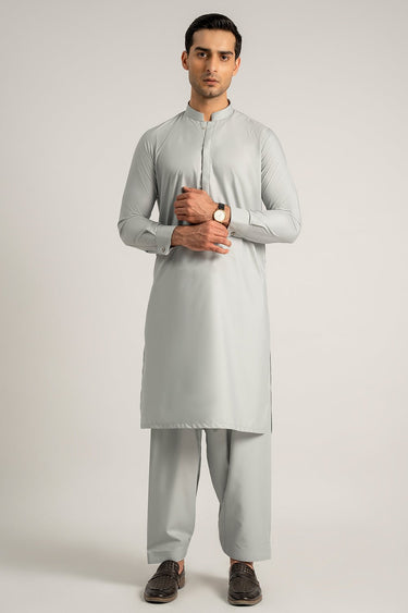 Light Grey Wash & Wear Shalwar Kameez For Men - Prime Point Store