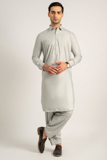 Light Olive Wash & Wear Shalwar Kameez For Men - Prime Point Store