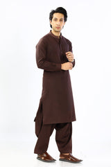 Mehroon Textured Casual Shalwar Kameez For Men - Prime Point Store
