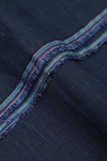 Navy Blue Sub Linen Unstitched Suit For Men - Prime Point Store
