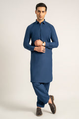 Navy Blue Wash & Wear Shalwar Kameez For Men - Prime Point Store