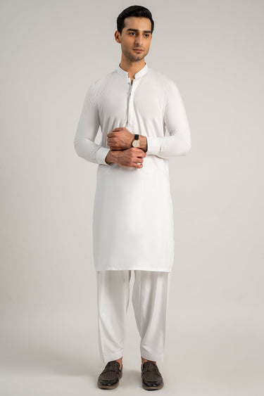 Off White Wash & Wear Shalwar Kameez For Men - Prime Point Store
