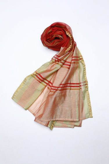 Red Raw Silk Stole - Prime Point Store