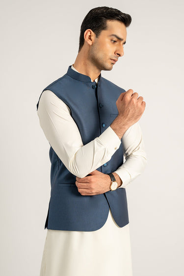 Royal Blue Waist Coat For Men - Prime Point Store