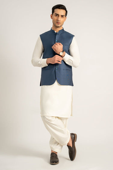 Royal Blue Waist Coat For Men - Prime Point Store