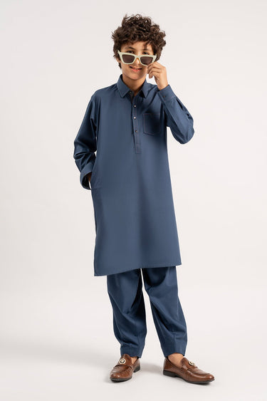 Teal Blue Cotton Shalwar Kameez - Prime Point Store
