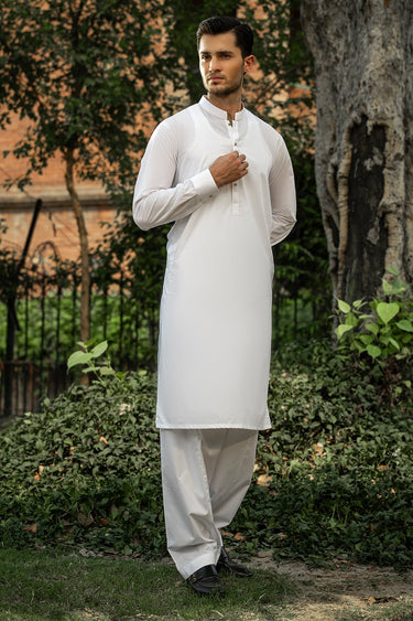 White Cotton Shalwar Kameez For Men - Prime Point Store