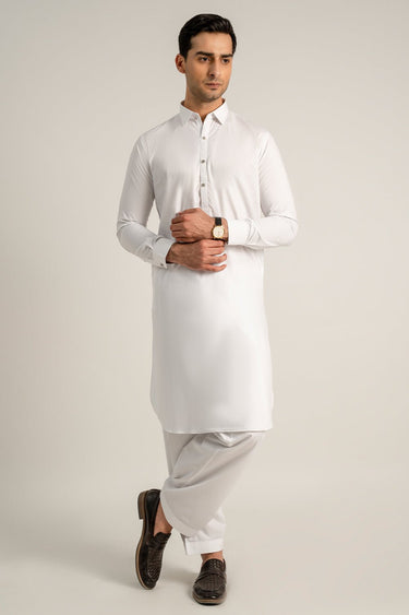 White Cotton Shalwar Kameez For Men - Prime Point Store