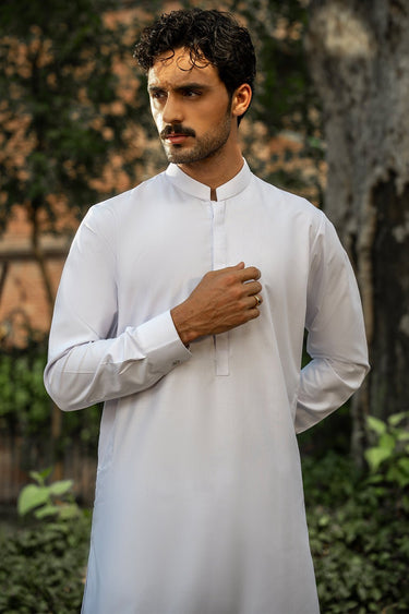 White PV Shalwar Kameez For Men - Prime Point Store
