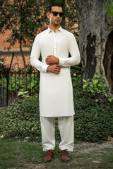 White PV Shalwar Kameez For Men - Prime Point Store
