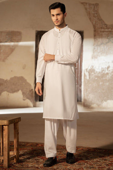 White Wash & Wear Shalwar Kameez For Men - Prime Point Store