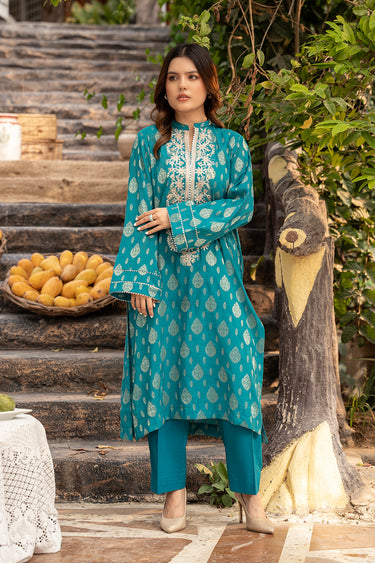 2 Piece - Embroidered Jacquard Suit