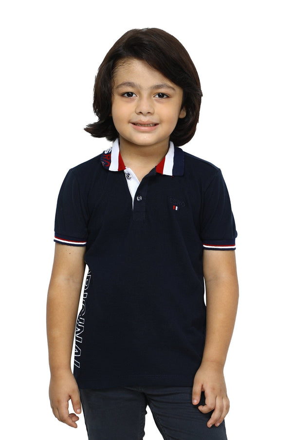 Boys Graphic Polo T-Shirt SKU: BGP-0001-NAVY - Prime Point Store