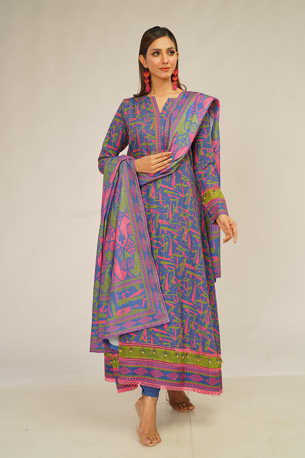 2 Pc Printed Khaddar Unstitched - Prime Point Store