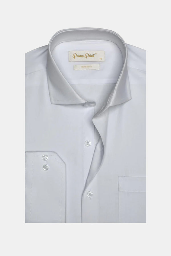 White Plain Formal Shirt For Men - Prime Point Store