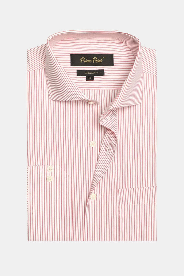 Pink Stripe Formal Shirt For Men - Prime Point Store