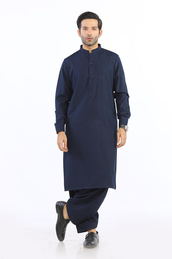 Navy Blue Wash & Wear Shalwar Kameez - Prime Point Store