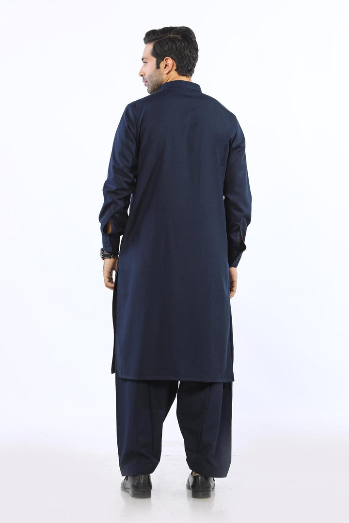 Navy Blue Wash & Wear Shalwar Kameez - Prime Point Store