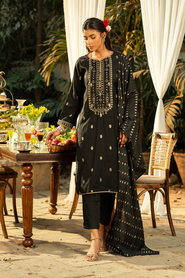 3 Piece - Embroidered Jacquard Suit