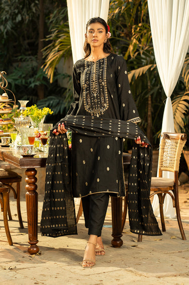 3 Piece - Embroidered Jacquard Suit