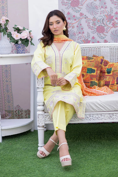 3 Piece - Dobby Embroidered Suit
