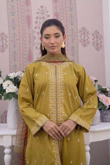 3 Piece - Dobby Embroidered Suit
