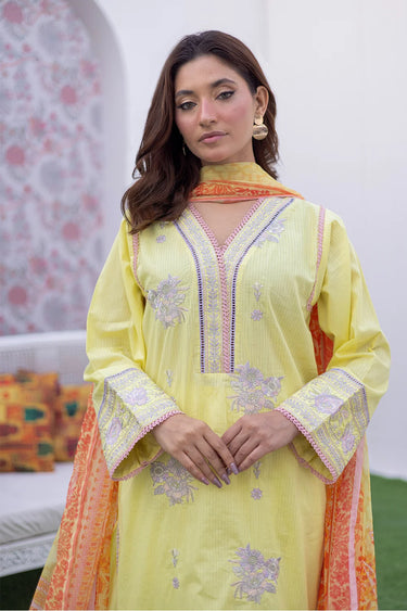 3 Piece - Dobby Embroidered Suit