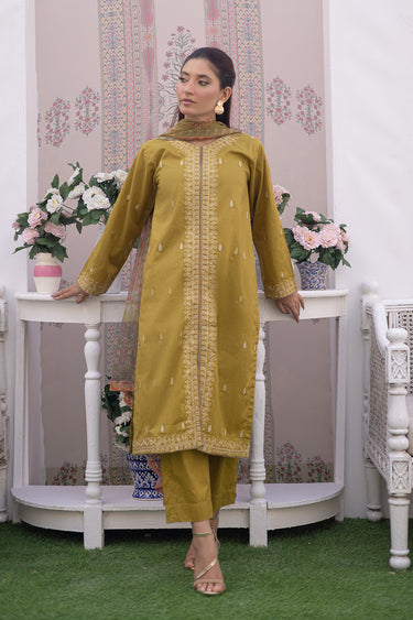 3 Piece - Dobby Embroidered Suit