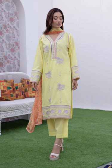 3 Piece - Dobby Embroidered Suit